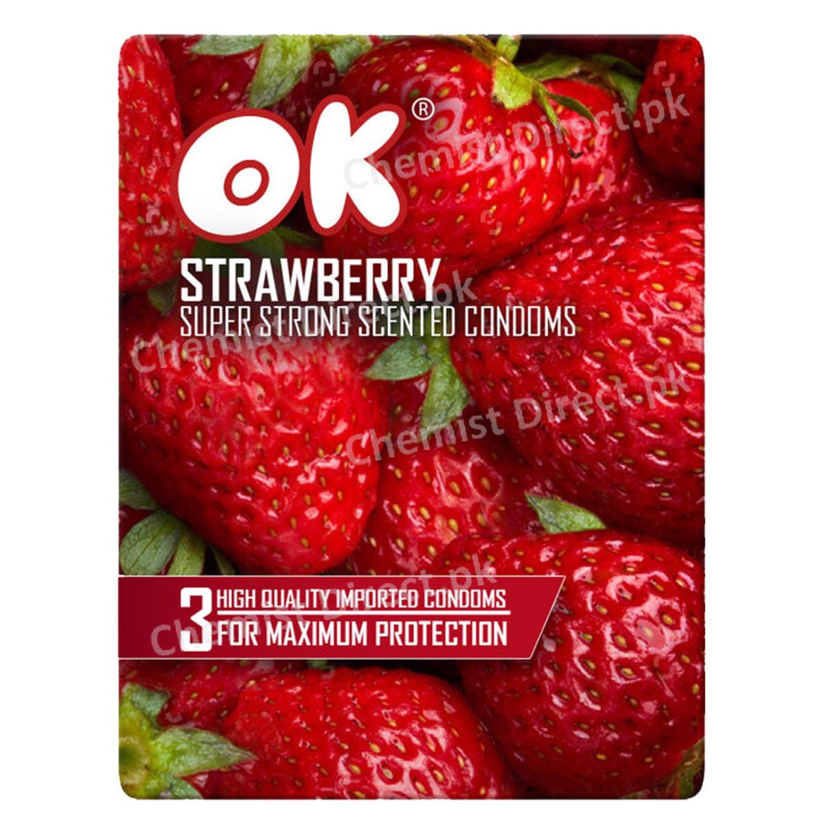 Ok Condom Strawberry