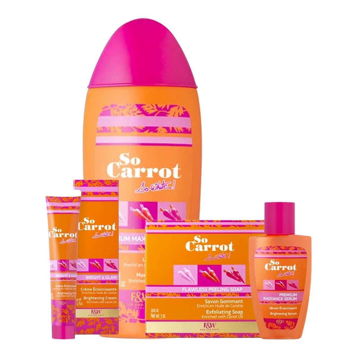 FAIR AND WHITE SO CARROT 4pc SETS