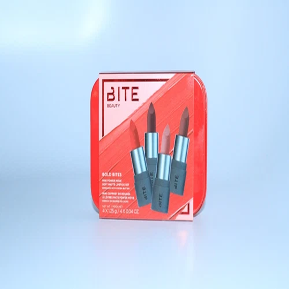 "BITE" BEAUTY BOLD BITES MINI POWER MOVE SOFT MATTE LIPSTICK SET 4 X 0.04 Oz