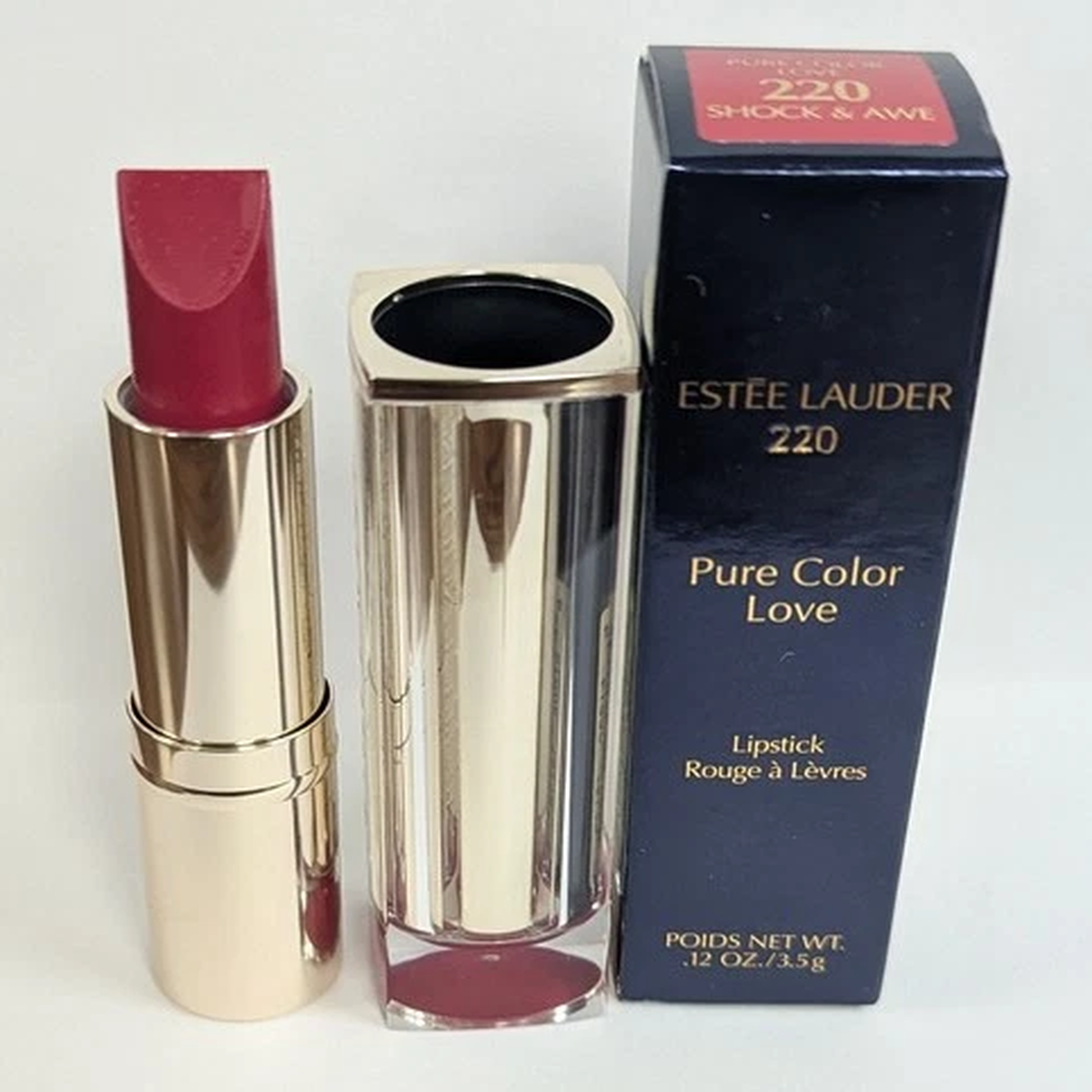 1 ESTEE LAUDER PURE COLOR LOVE LIPSTICK 220 SHOCK & AWE 0.12oz FS NEW IN BOX