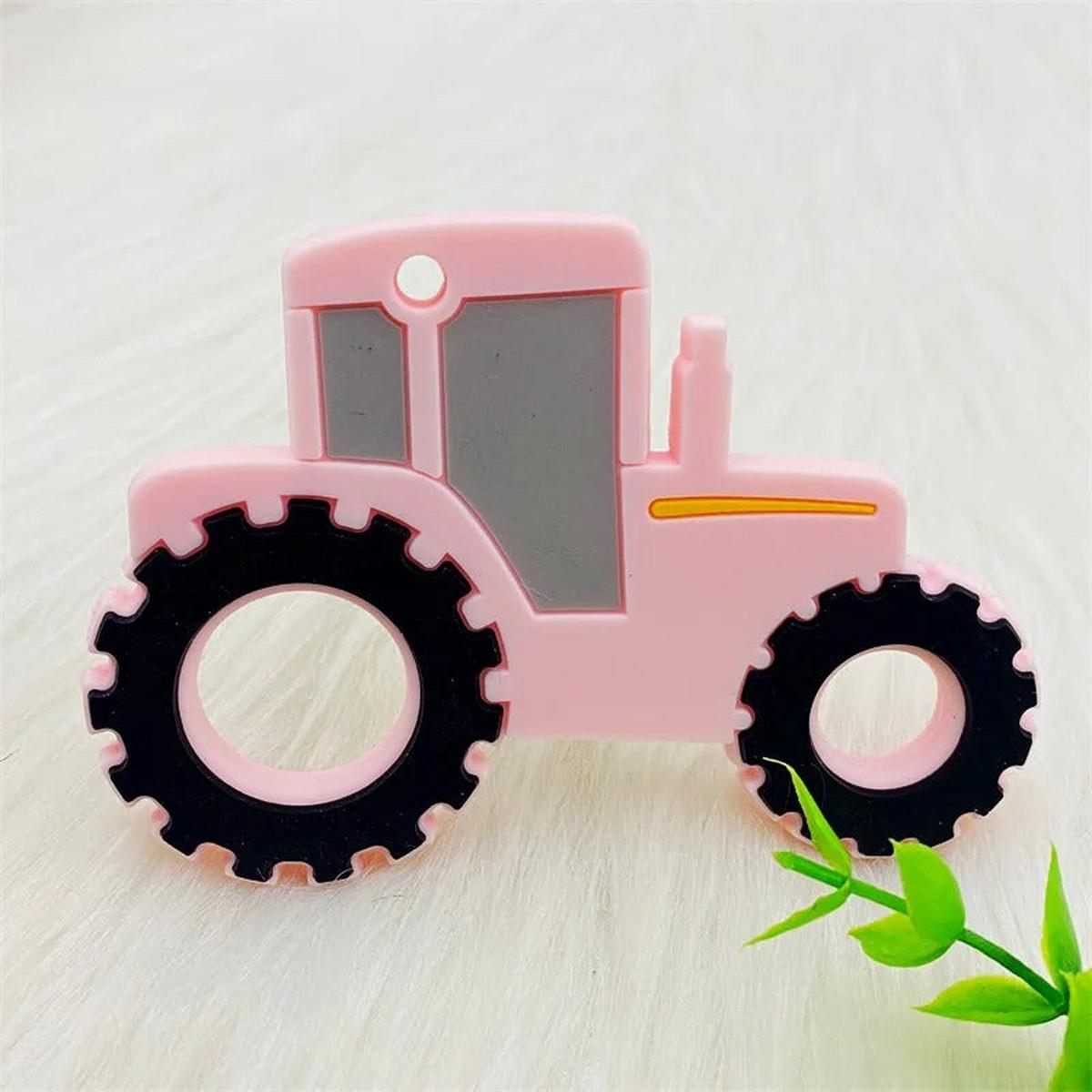 Baby Teether Tractor Pink - Sunshine